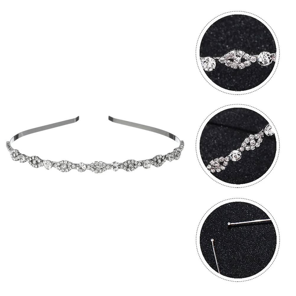 Alloy Shiny Hairband Wedding Party Accessories Thin Wavy Face Ladies Headdress Festive Gift Unique Beauty