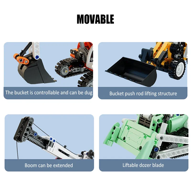 Mini urządzenie inżynieryjne klocki do budowy Model koparki 3D zabawka do montażu ciężarówki zabawka parowa zestaw montażowy edukacyjna prezent dla dzieci