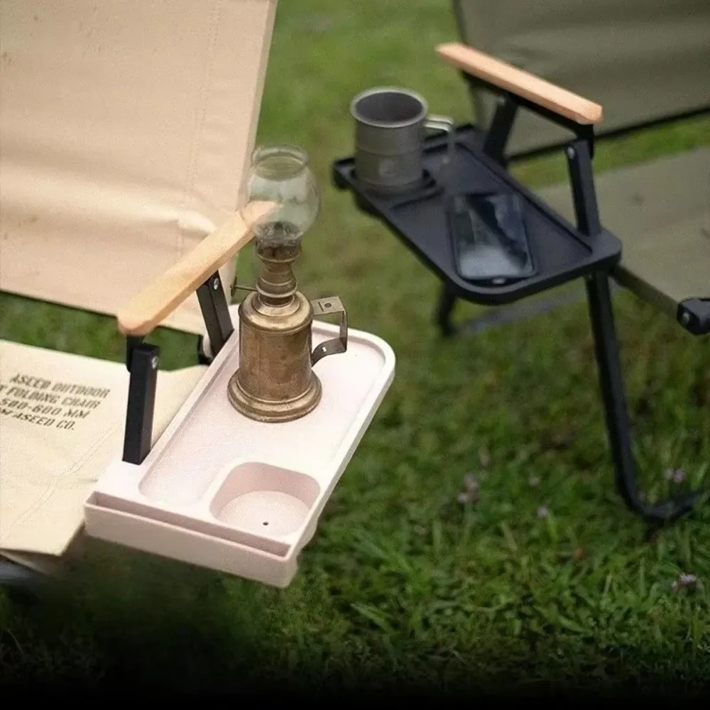 

New Outdoor Camping Chair Side Storage Tray Folding Universal Recliner Chair Tray Camping Reunion Accessories Cup Holder Tool