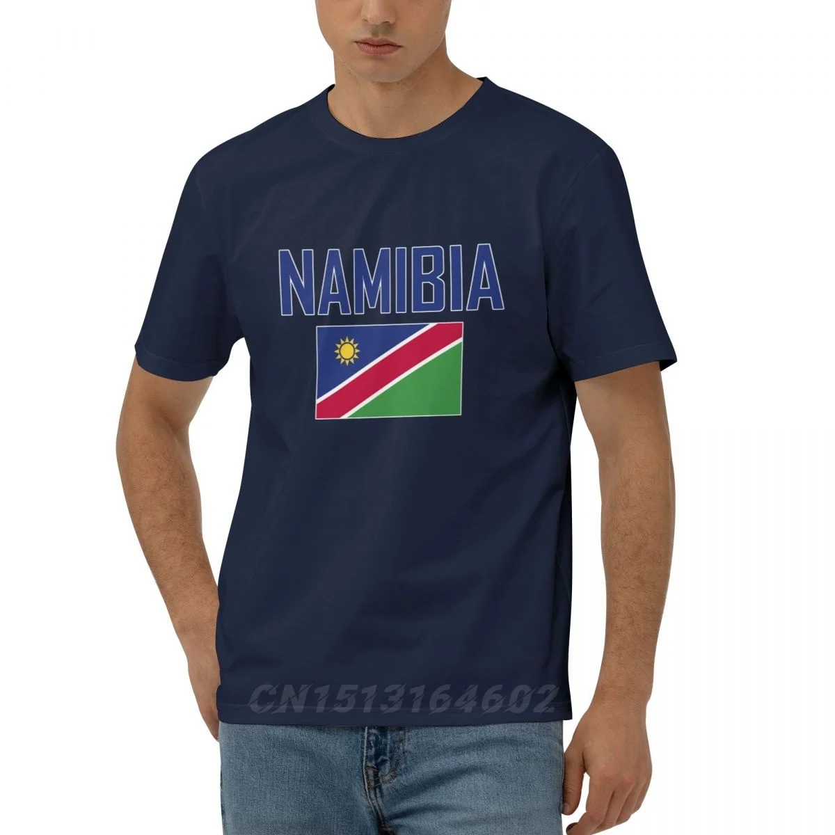 100% Cotton NAMIBIA Flag With Letter Design Short Sleeve T shirts Men Women Unisex Clothing T-Shirt Tops Tees 5XL