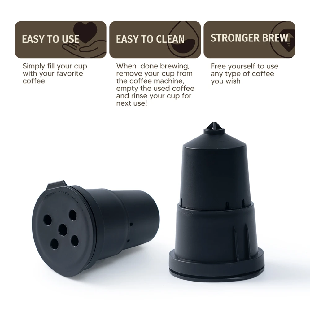 Taza K de filtro de café PP de calidad alimentaria para filtro recargable de cafetera Keurig B45, negro 2 uds