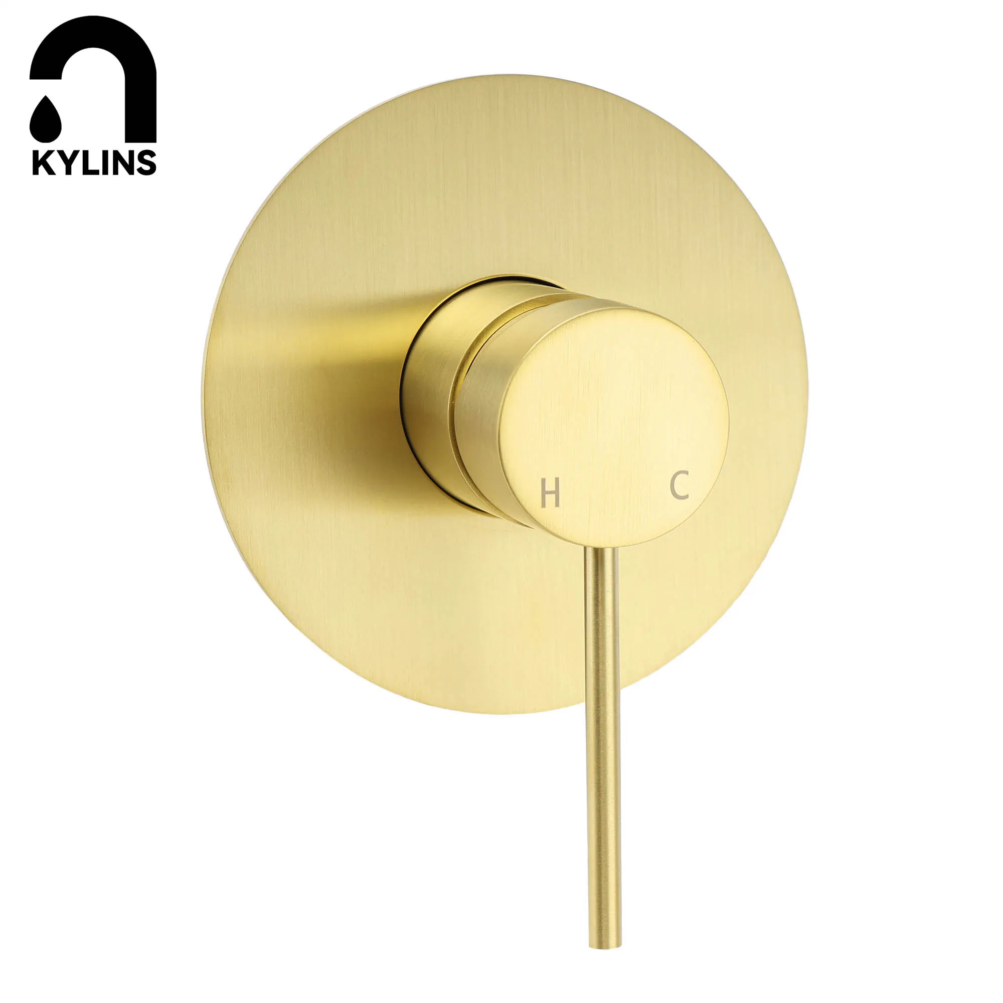 KYLINS Brushed Gold Shower Mixer Tap Valve Round Valve Wall Mounted Concealed For Shower / Spout High Quality