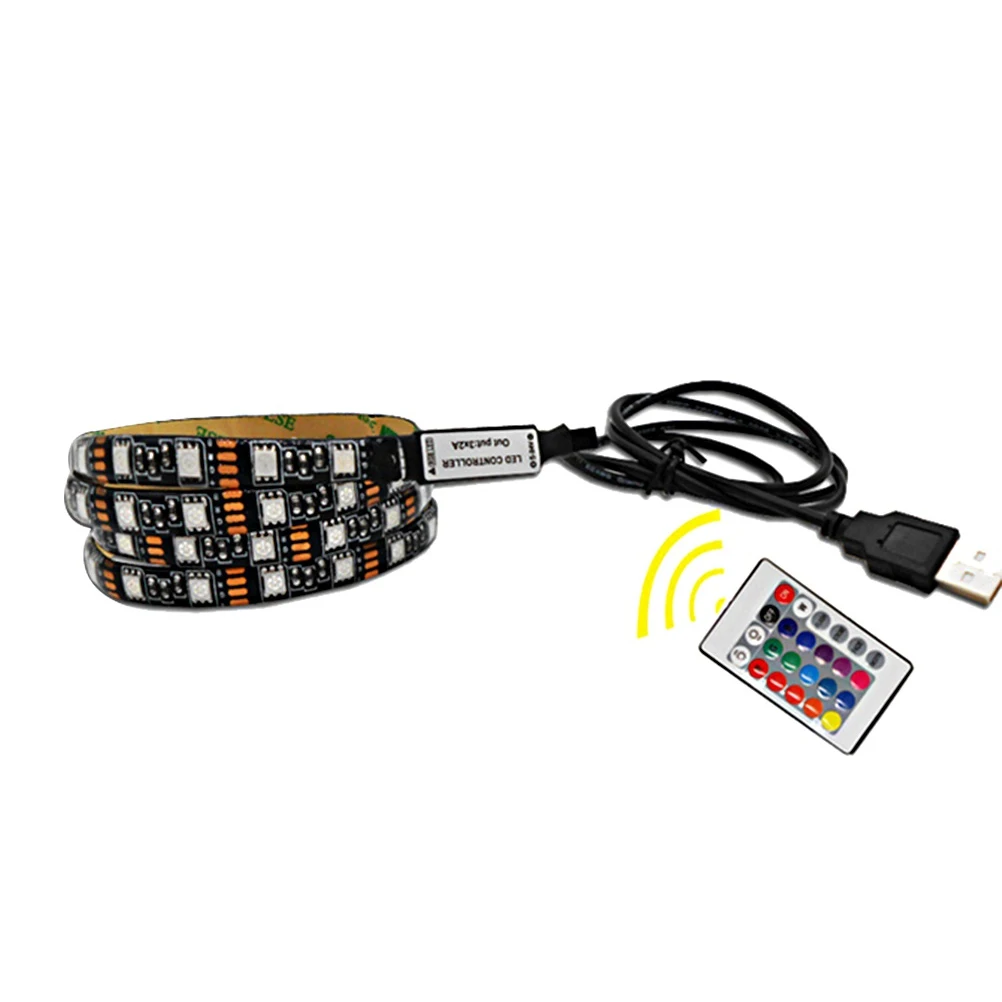 

RGB LED Strip Lights Static Colors Flexible Tape Light Easy Installation Low Heat Safe Voltage USB Power Indoor Outdoor Decor