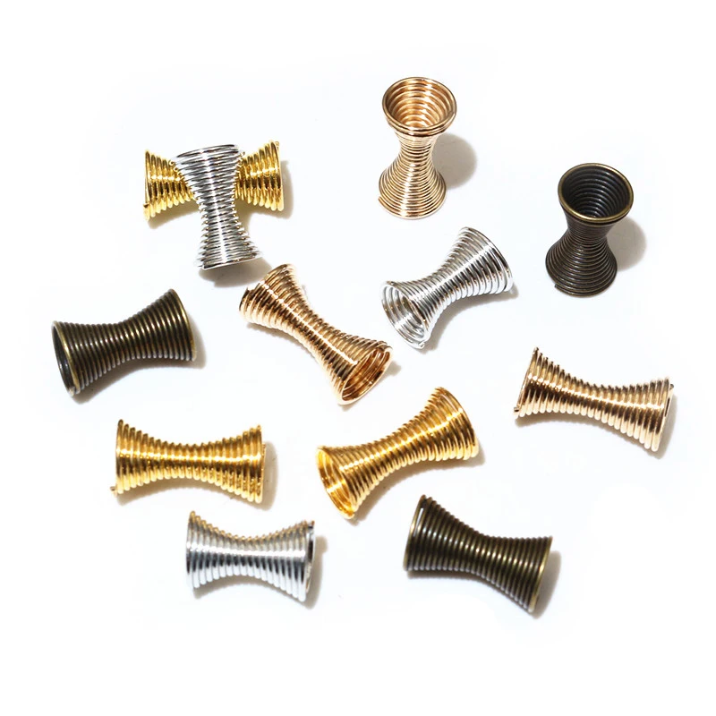 30pcs Metal Spring Funnel Shape Spacer Beads Caps DIY Beading Findings End Caps Bead Stoppers For Jewelry Makings Accessories