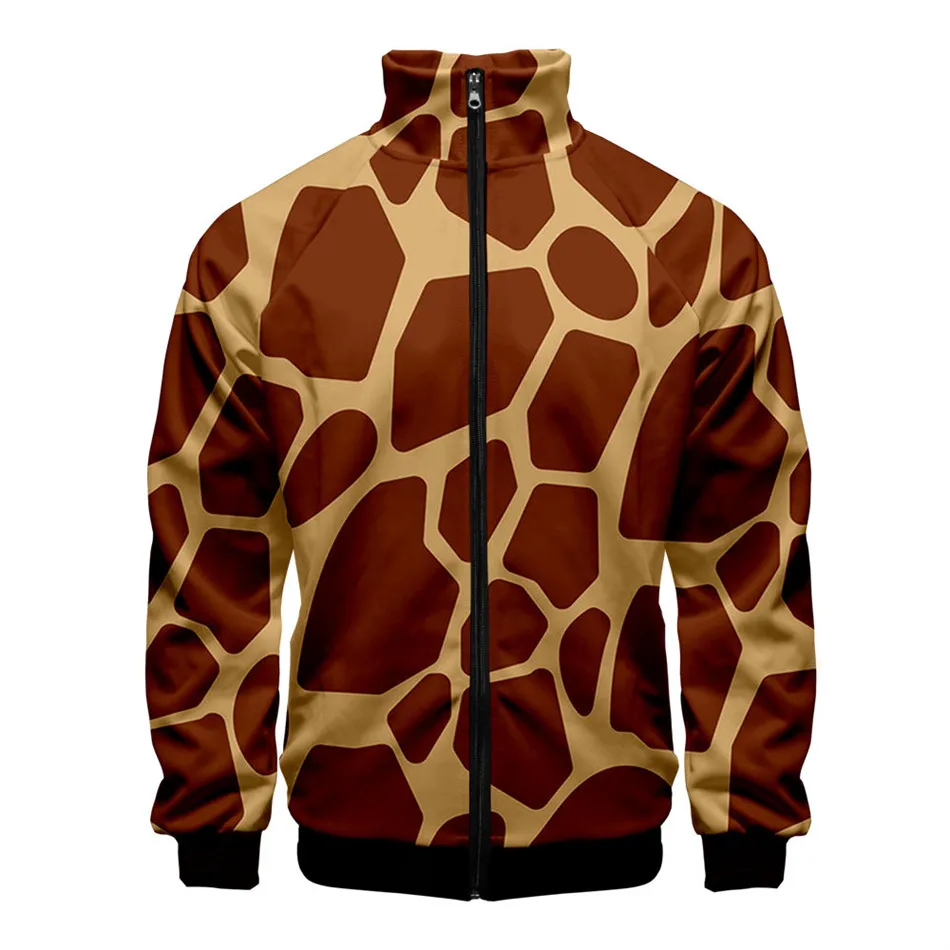 Chaqueta con estampado 3D de piel de serpiente para hombre, chaqueta de invierno de manga larga, cuello alto, ropa con cremallera, sudadera con textura Animal de gran tamaño