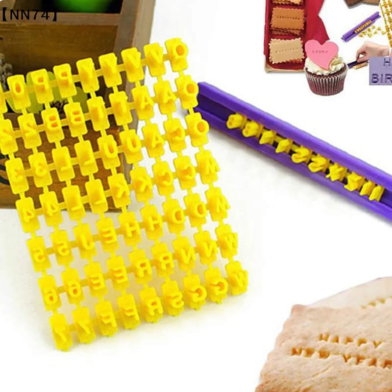 【NN74】Letter And Number Cookie Mould English Alphanumeric Seal Cookies Mold Name Printing Stamps Reusable Symbol Baking Tools[J]
