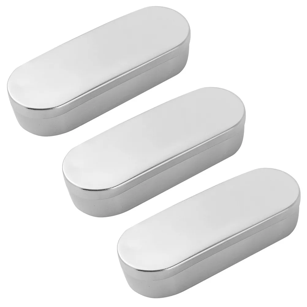 Cajas de aluminio para agujas, jeringas, infusión, acupuntura, hospital, clínica, suministros de laboratorio, almacenamiento y desinfección, 3 uds.