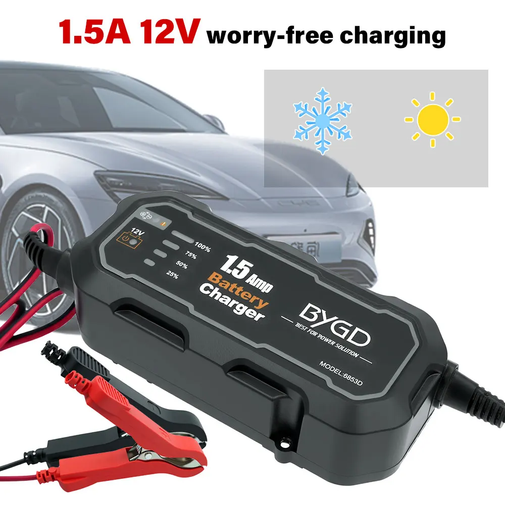 

NEW 12V 1500mA Motorcycle Battery Charger Automatic Battery Charging Tool Maintainer for Car Motorcycle Trickle Charger