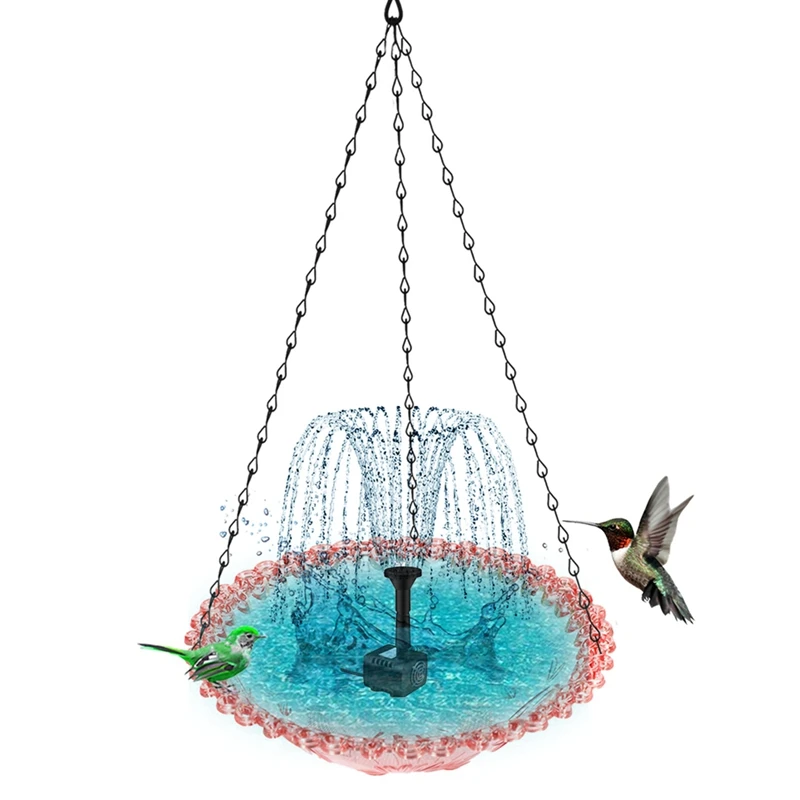 

KEKA Hanging Bird Bath With Solar Fountain Solar Bird Bath Fountains Hanging Bird Baths For Outdoors