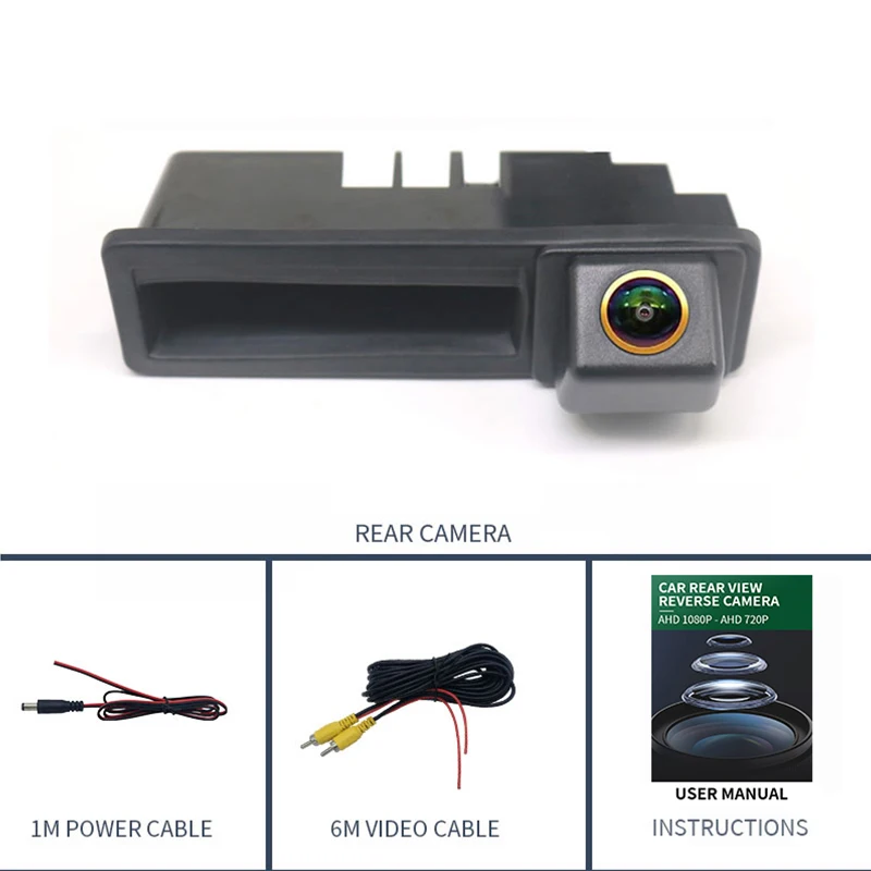 AHD 1080P Golden lens Waterproof Car Rear View Reverse Trunk Handle Camera For Audi A6 C6 4F S6 RS6 Q7 4L 2005~2015