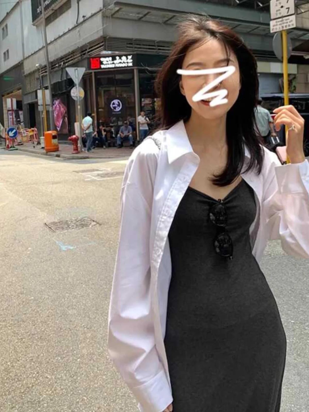 

Loose Fit Long Sleeve Neck Shirt Korean Style Casual Vintage Lazy White Color French Style Women's Shirt for Young Adults