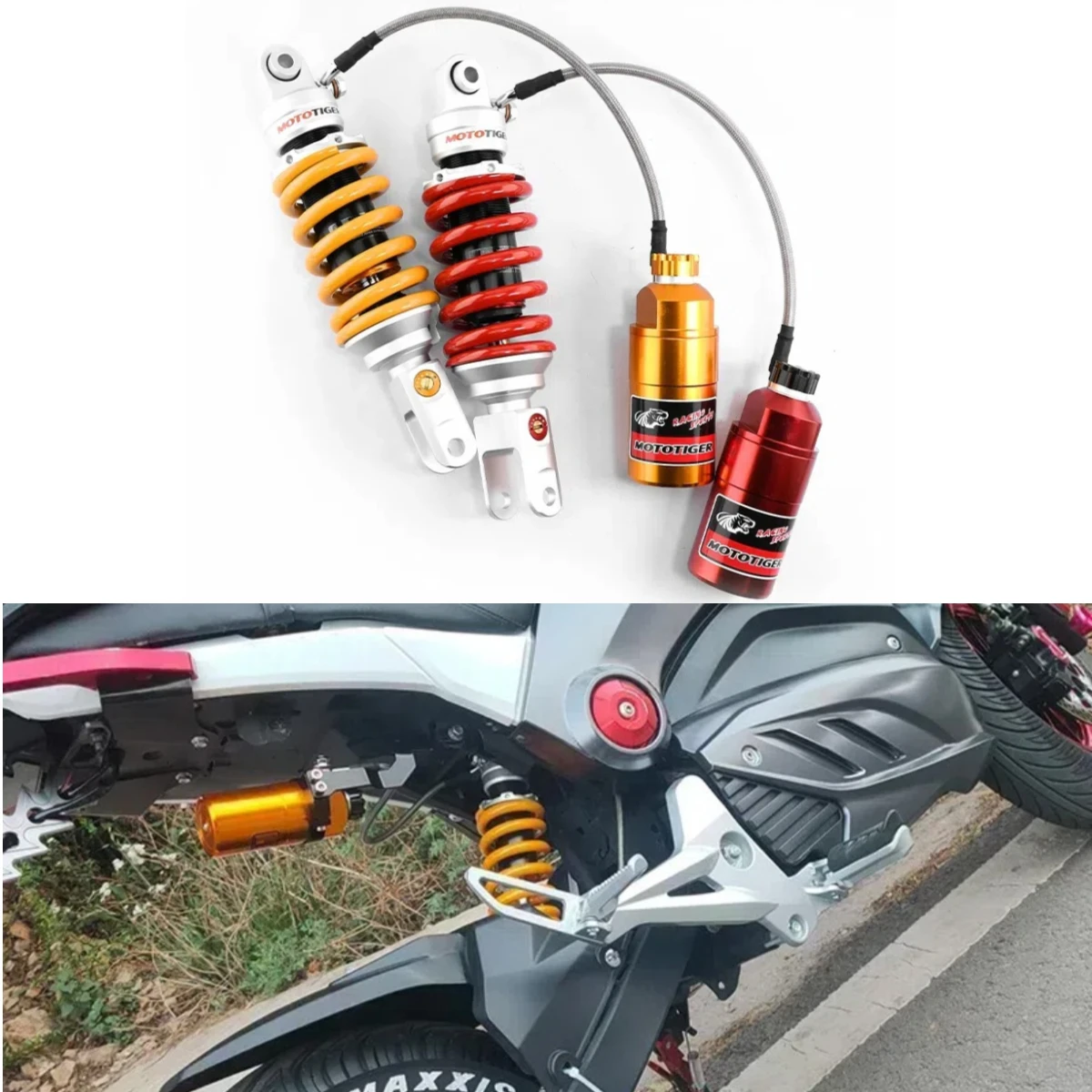 

265MM Motorcycle Universal CNC Aluminum Fork Mount Rear Shock Absorber Damping Adjustable Rear Suspension