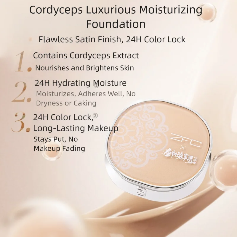 ZFC Caterpillar Fungus Hydra-Glow Make up Foundation 102 Light 4g (0.14 oz) - Clean Formula