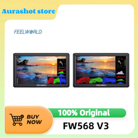 FEELWORLD FW568 V3 6 Inch DSLR Camera Field Monitor with Waveform LUTs Small Full HD 1920x1080 IPS 4K HDMI Input Tilt Arm