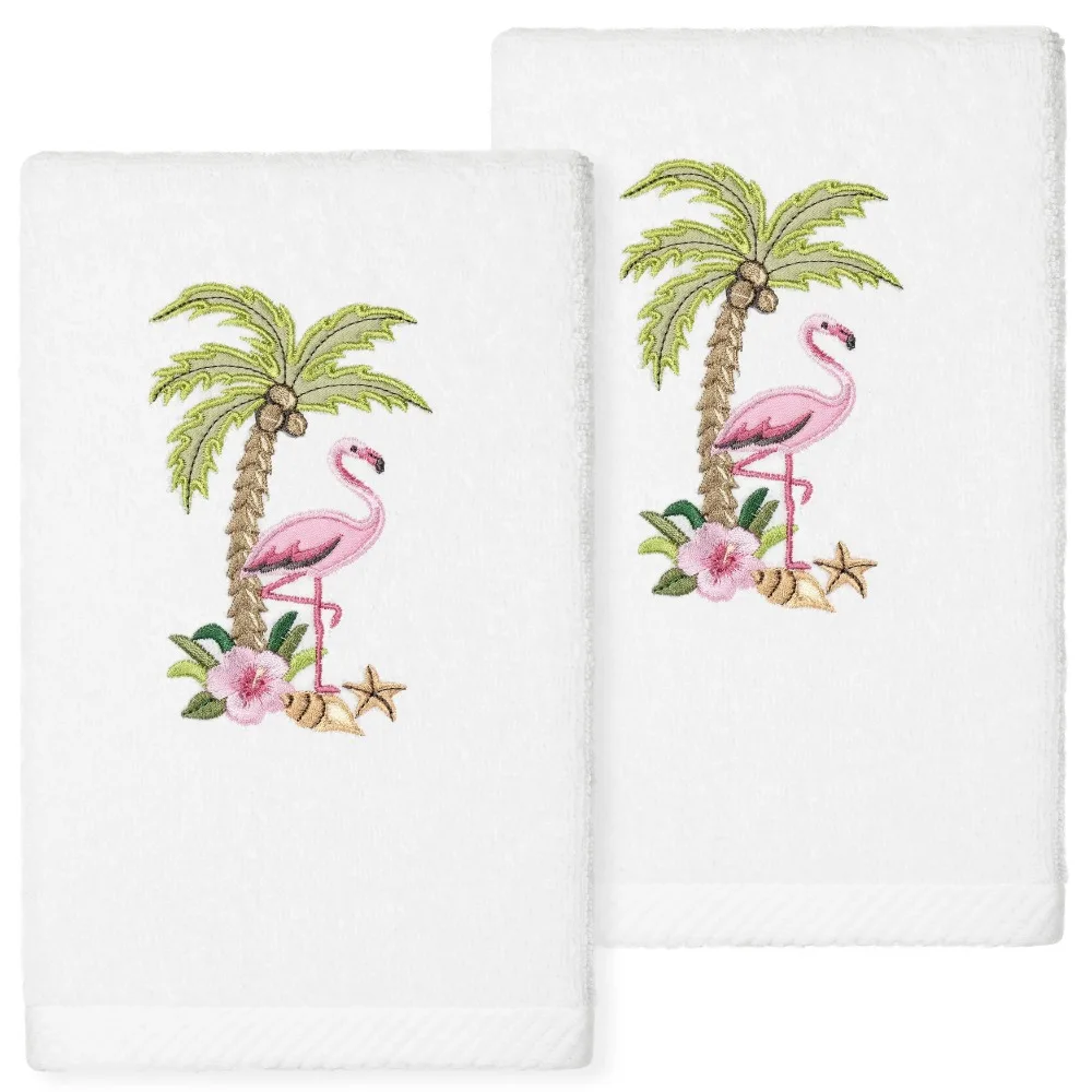 

Flora - Embroidered Luxury 100% Turkish Cotton Hand Towels (Set of 2)