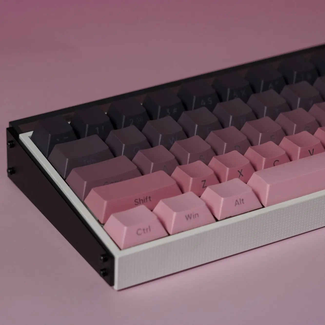 134 Keys Pink Black PBT Double Shot Keycaps Side Printed RGB Backlit Keycaps OEM Profile for MX Switches Mechanical Keyboard