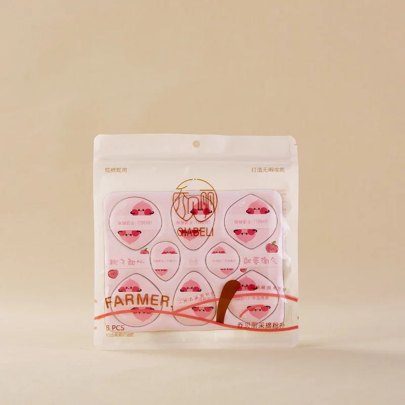 8 pièces bouffée de poudre visage Triangle éponge de maquillage bouffées de velours doux pour poudre libre réglage poudre mélangeur fond de teint éponge