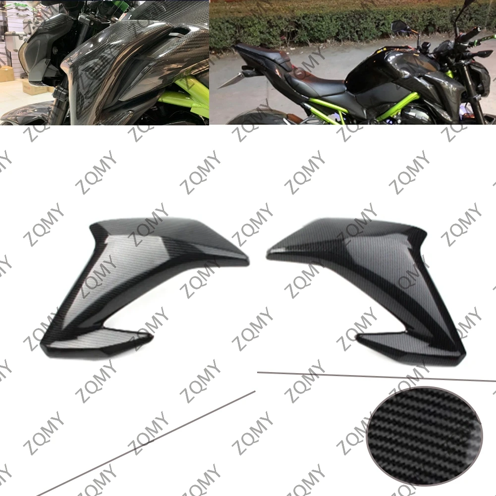 

1Pair Carbon Fiber Motorcycle Gas Tank Front Side Trim Cover Panel Fairing For Kawasaki Z900 2017 2018 2019