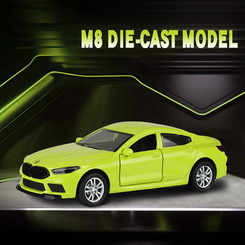 1:32 M8 Supercar Veículos de liga de metal modelo de carro de brinquedo Coleção de som e luz Brinquedo infantil com detalhes ricos, acabamento fino