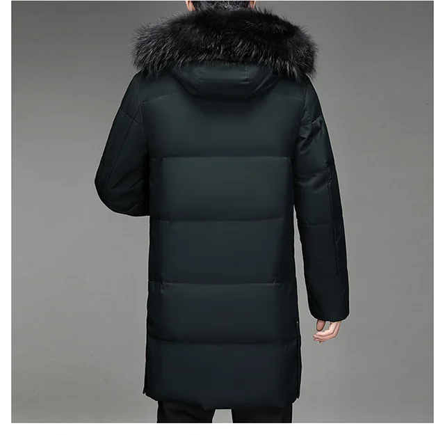 Long Section Dad Wear Down Jacket Winter Warm Jacket Korean Thickened Down Jacket Outside Wear Men Clothing