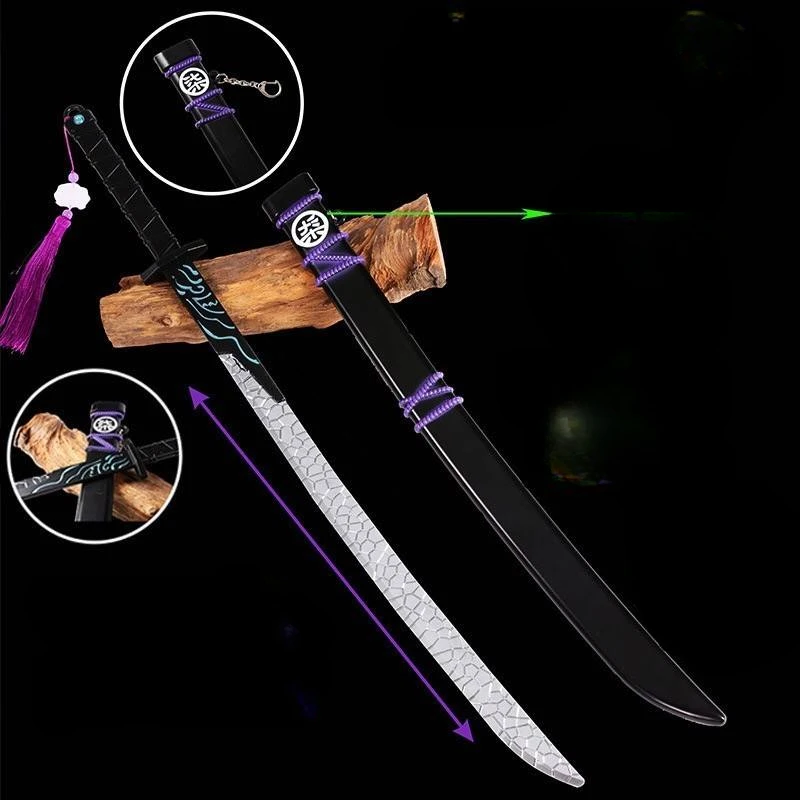 22Cm Nieuwe Demonische Zwaard Duizend Blades Paars Licht Mes Anime Randapparatuur Metalen Armen Model Cosplay Props Verjaardagscadeautjes Speelgoed