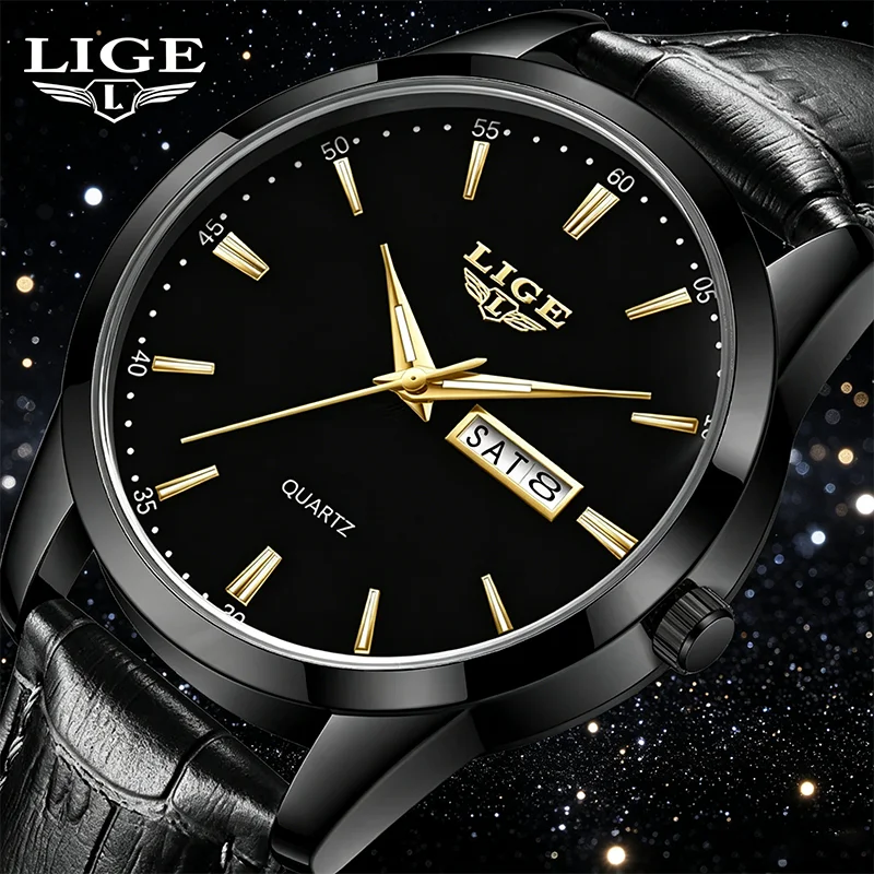 

LIGE Original Military Men's Watches Luminous Waterproof Clock Weekly Calendar Simple Watches for Men Relogios Masculino+BOX