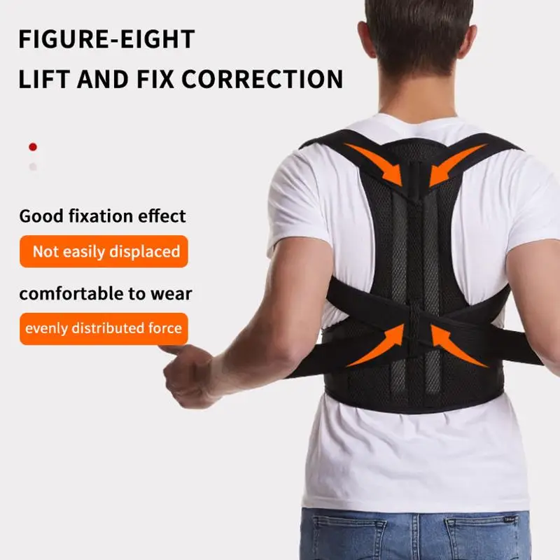 1Pc Adjustable Back Posture Corrector For Men And Women Comfortable Daily Wear Back Support Brace For Upper Back Straightening+~