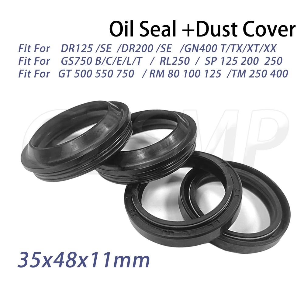 

35x48x11 Fit for Suzuki RM80 SP125 200 250 DR125 200 SE GN400 T/TX/XT/XX RM100 RM125 Front Fork Oil Seal Dust Cover