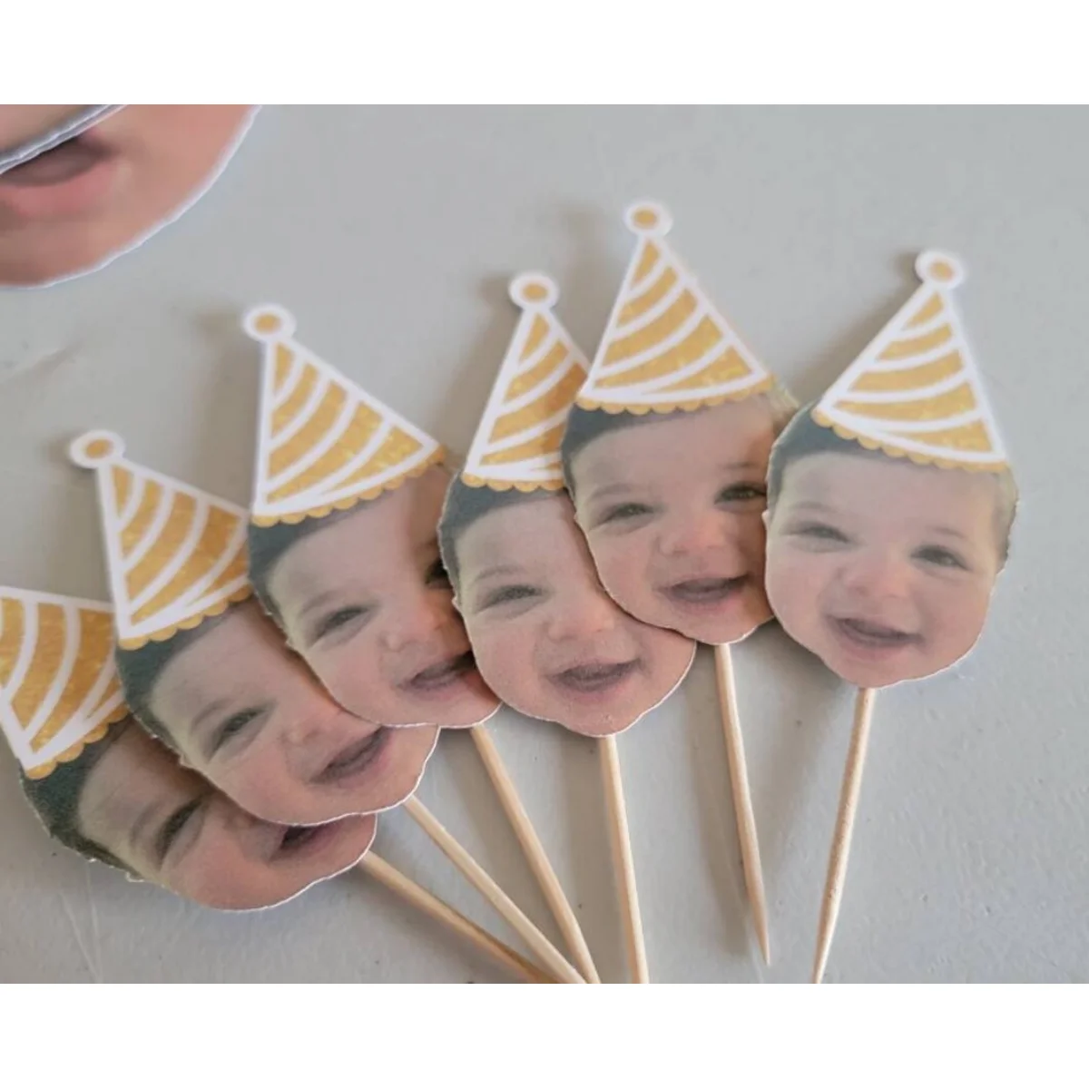 Custom face pet cupcake toppers, first birthday, 21st,30th,50th, bachelorette, dog decorations, Personalized Photo 12 count