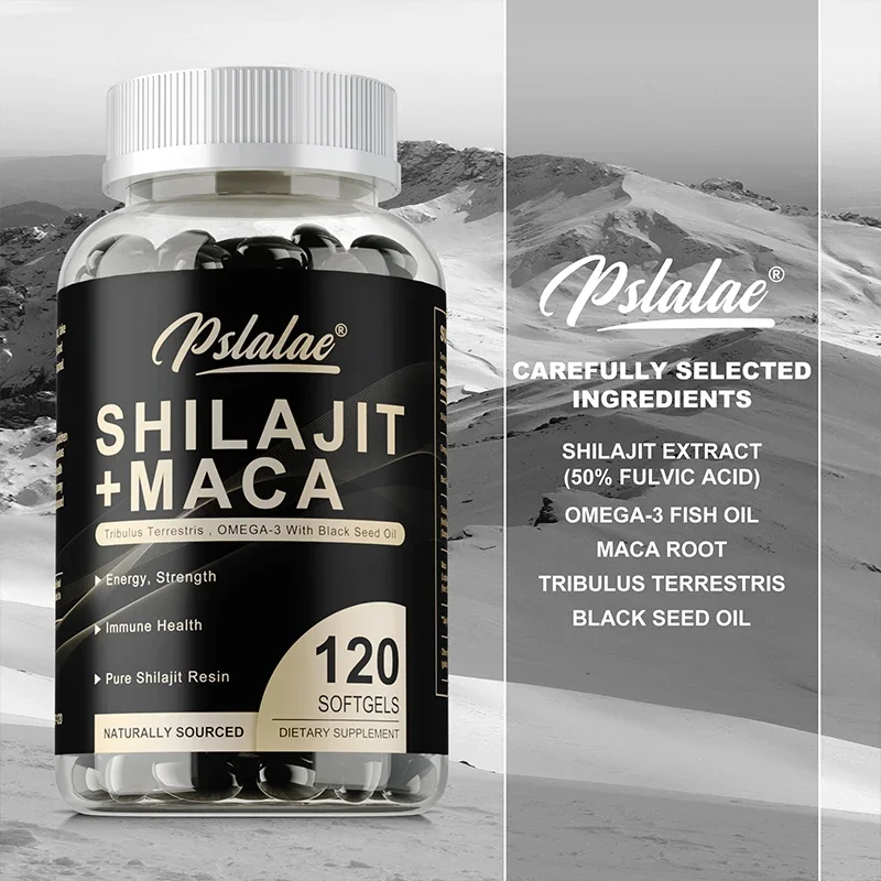 Shilajit + Maca - يعزز الطاقة والحيوية، ويخفف التوتر والقلق، ويوازن الهرمونات، ويحسن التفكير والذاكرة