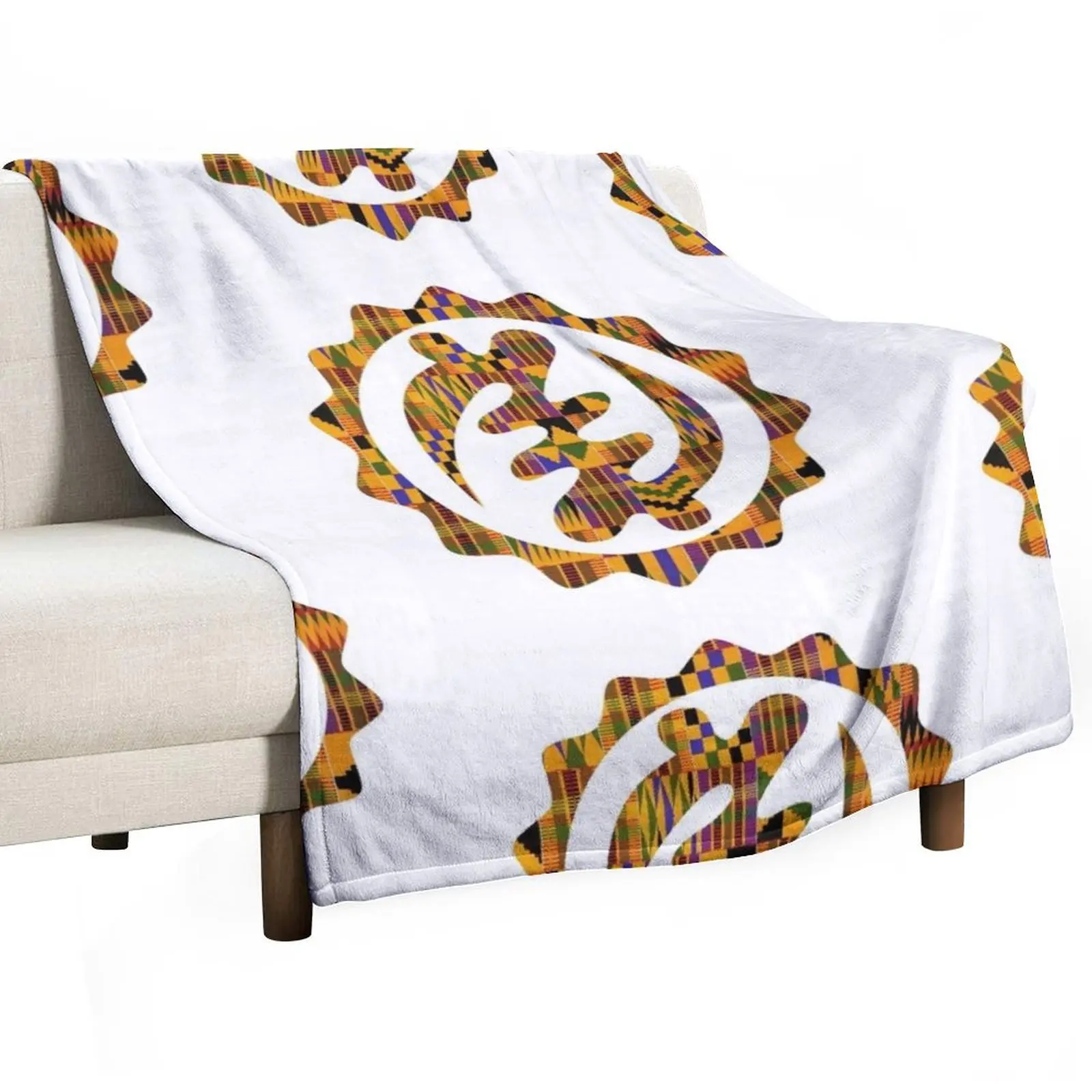 Africa Kente God is King (Nyame Ne Hene) Throw Blanket Sofa Retros Fashion Sofas Blankets