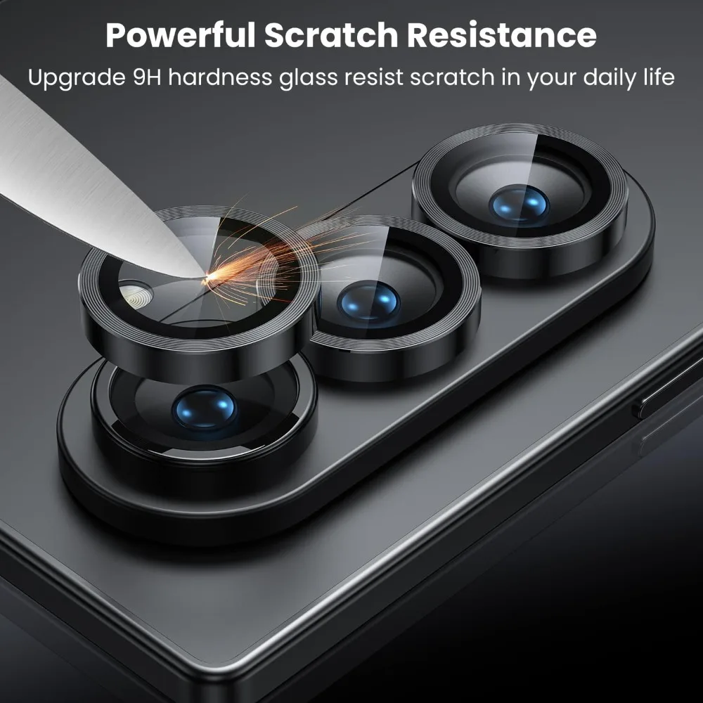 3/2/1Sets Alloy Metal Ring Glass Camera Lens Protector for Samsung Galaxy Z Fold 7 /Flid 7 One-Step Easy Installation Lens Cover