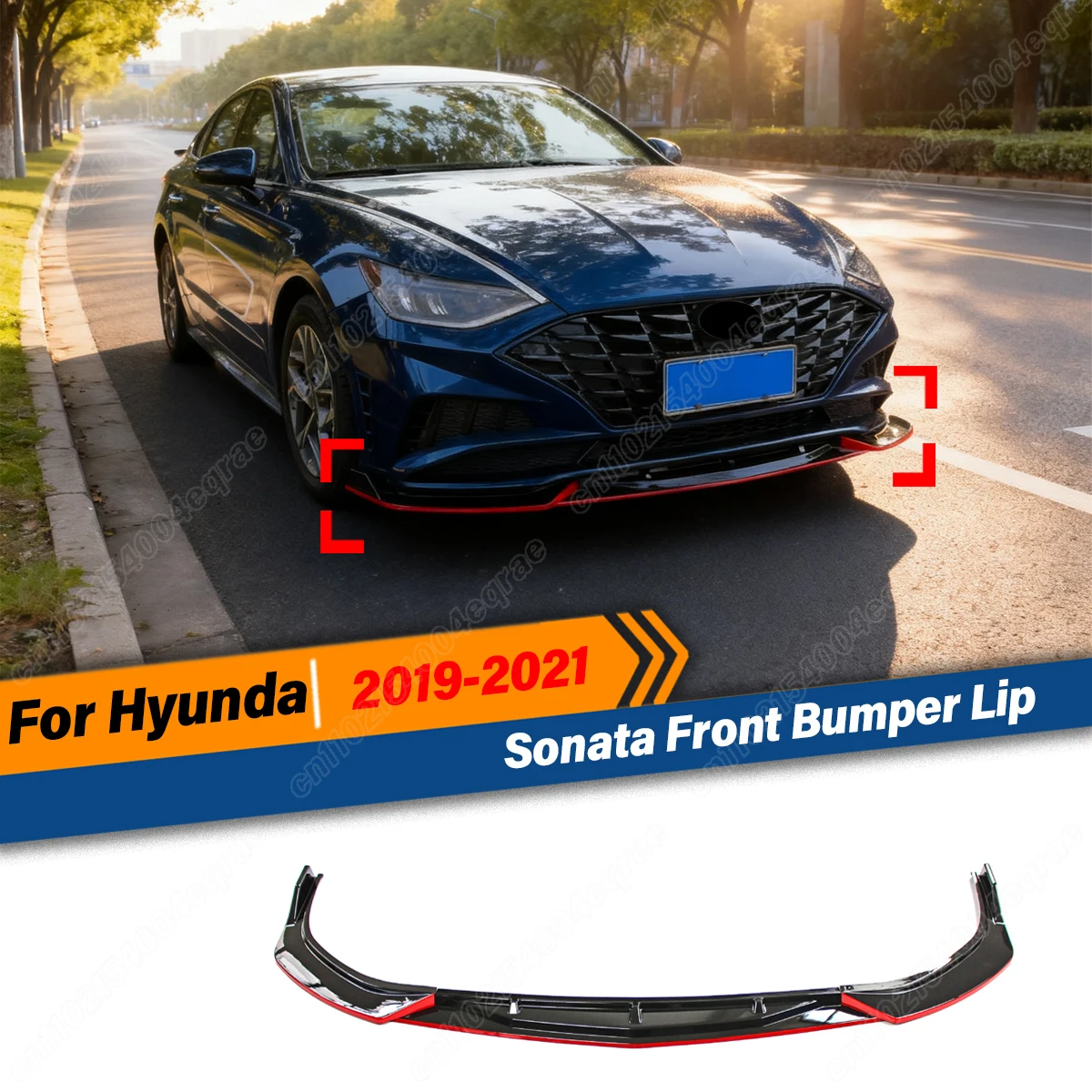 

For Hyundai Sonata 10th 2019 2020 2021 Front Bumper Lip Spoiler Splitter Diffuser Lip Car Exterior Accessories Body Kit Tuning