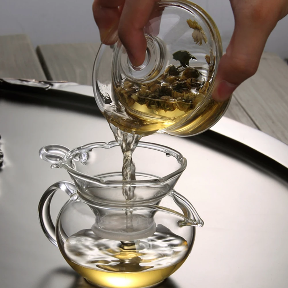 

1 шт., стеклянная чашка для чая, утолщенная прозрачная крышка для чайной чаши, теплоизоляция, домашний офис, гостиная, украшение в китайском стиле