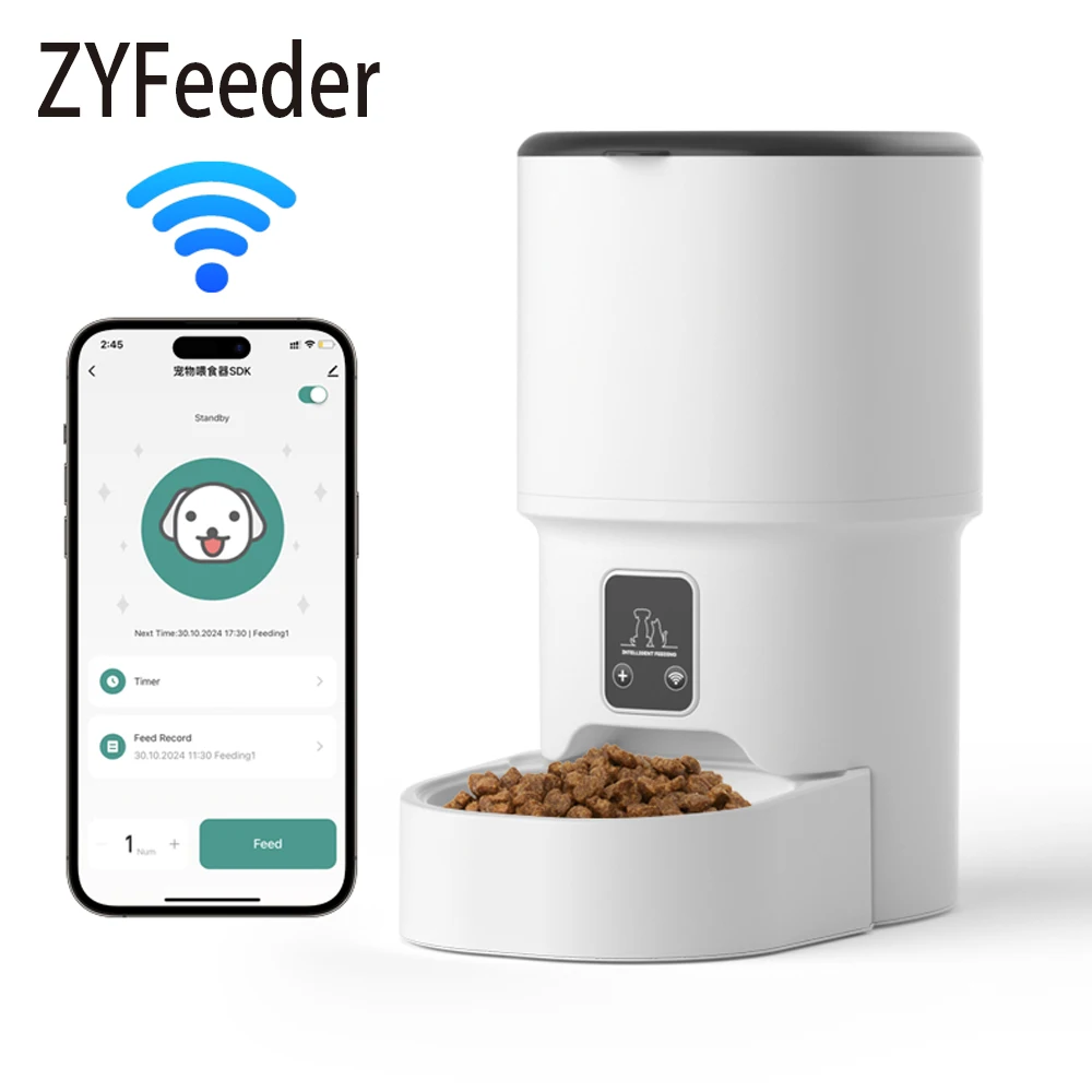 

4L WiFi Automatic Cat Feeder–Smart Pet Food Dispenser with Button Control for Cat and Dog,Intelligent Pet Feeder(No 5V 1A Plug)