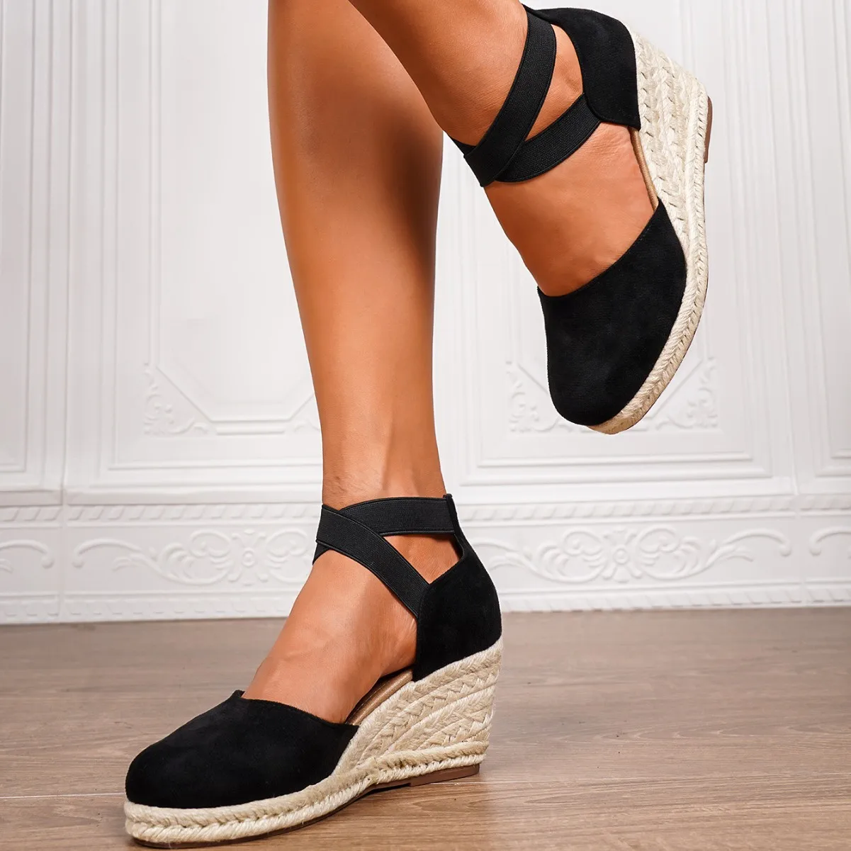 Sandals Elastic Band Clogs With Heel Flip Flops Platform Beach Shoes Breathable 2025 Women\'s Shallow Mouth Large Size Suit Femal