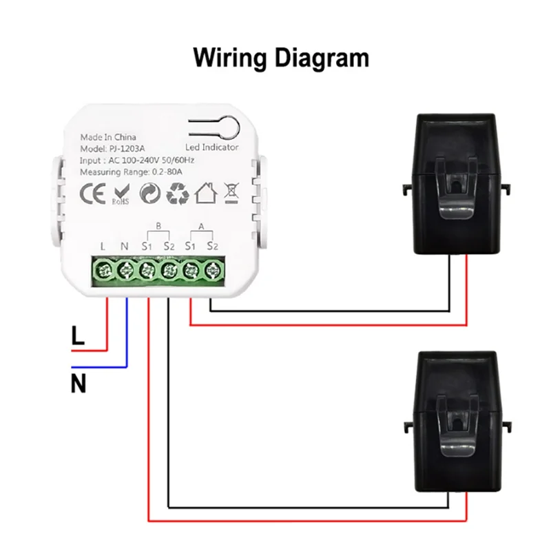 9M-Tuya Zigbee Contatore di energia Misuratore di tensione di corrente APP Statistiche di potenza in tempo reale Richiesto di consumo 2CT