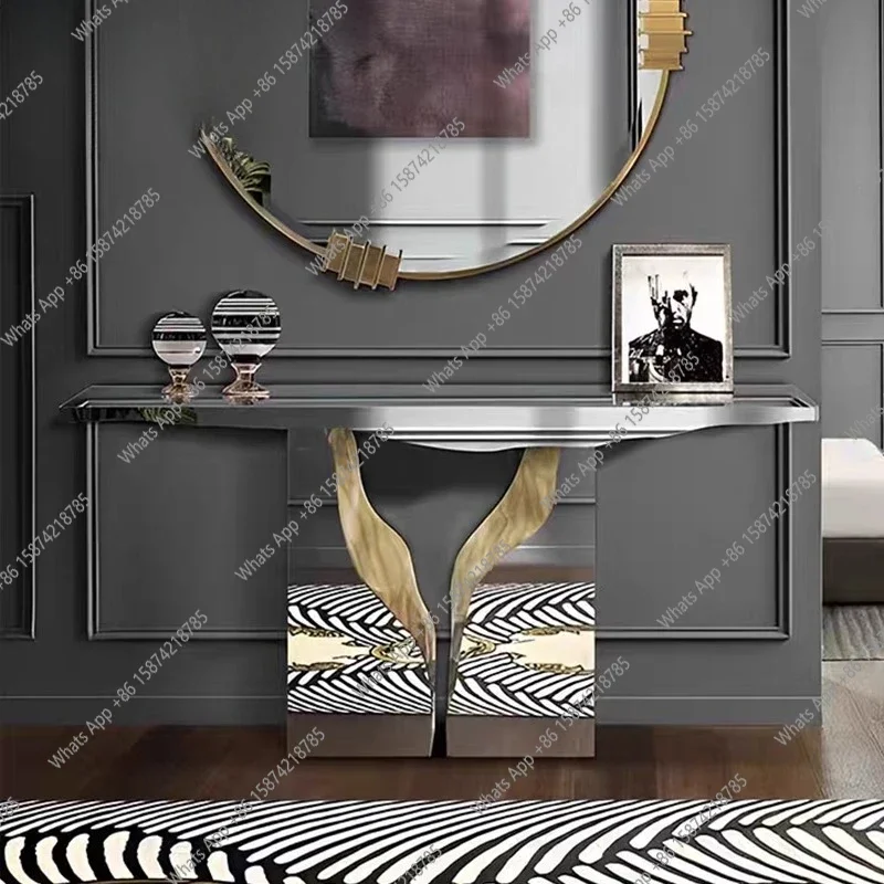 

MX Italian Light Luxury Small Apartment Entrance Desk Designer Personalized Design End View Desk Corridor Decorative Cabinet