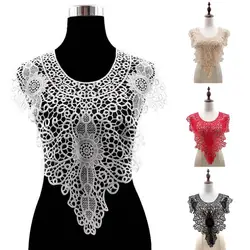 Black Embroidery Collar Venise Sequin Floral Embroidered Applique Lace Neckline Collar Garment Accessories Scrapbooking