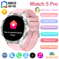 New For Huawei Watch 5 Pro Smart Watch Women AMOLED Screen GPS Tracker Bluetooth Call Heart Rate Blood Pressure Smart Bracelet