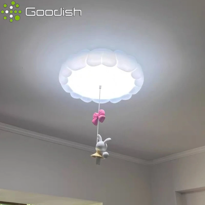 مصابيح السقف LED الحديثة الشمال أرنب مصابيح تعليق للزينة فتاة الأميرة رومانسية ديكور المنزل لغرفة الأطفال غرفة المعيشة الطعام