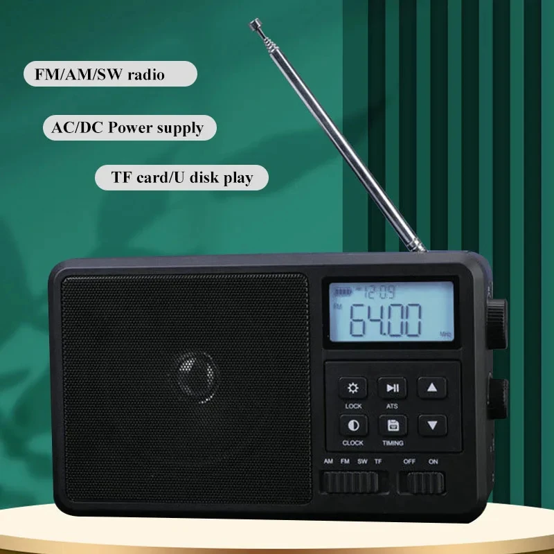 راديو محمول متعدد الوظائف لاسلكي كامل النطاق بلوتوث ، راديو FM محمول باليد مع مكبر صوت مدمج ، بطارية قابلة للفصل