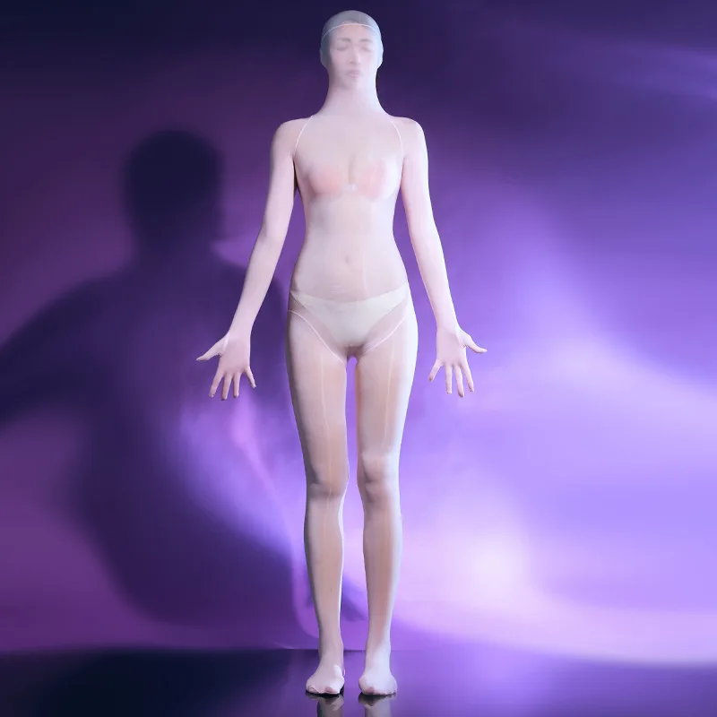 كامل الجسم جوارب داخلية الرجال النساء مثير النفط لامعة حللا شير لامعة Catsuit 5D جوارب طويلة ناعمة سيدة المثيرة الملابس الداخلية #4