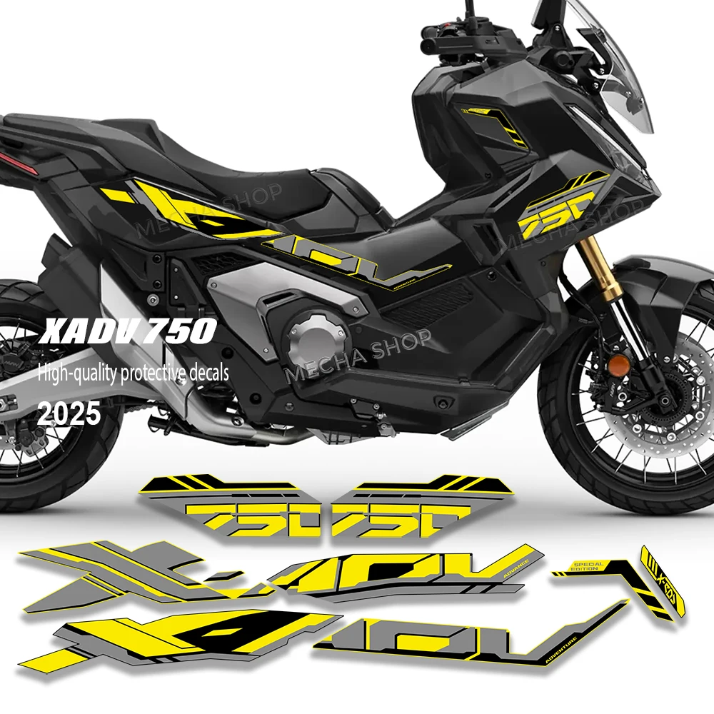 

Наклейка на обтекатель, украшения для тела, наклейки против царапин, ПВХ, глянцевая серебряная наклейка для XADV 750 X ADV 750 2025 2026