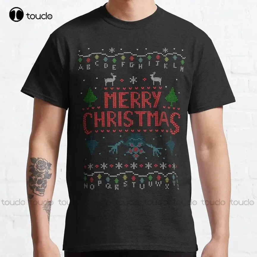 Merry Christmas From The Upside Down! #2 Classic T-Shirt Custom Aldult Teen Unisex Digital Printing Tee Shirts Xs-5Xl Unisex