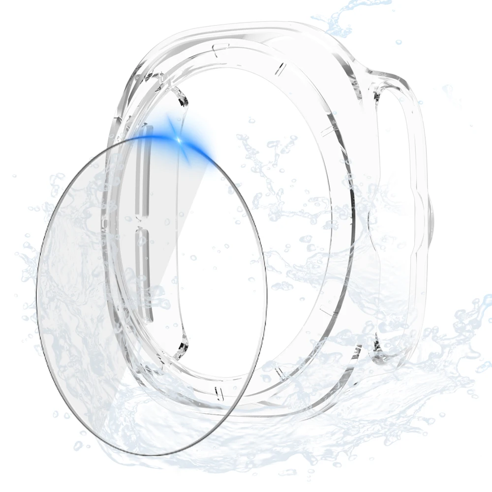 Hollow PC Case for Samsung Galaxy Watch 7 40mm 44mm Waterproof PC Hard Bumper Galaxy Watch Ultra 47mm Cover+Screen Protector