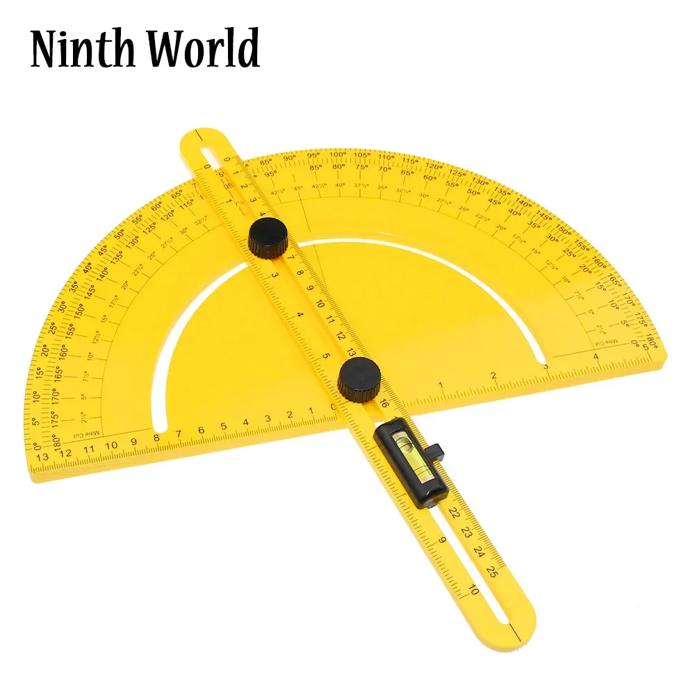 Plastic Swing Arm Multi Angle Ruler Finder Plastic 180 Degree Protractor for Builder Carpenter Craftsman and Engineer Large Size