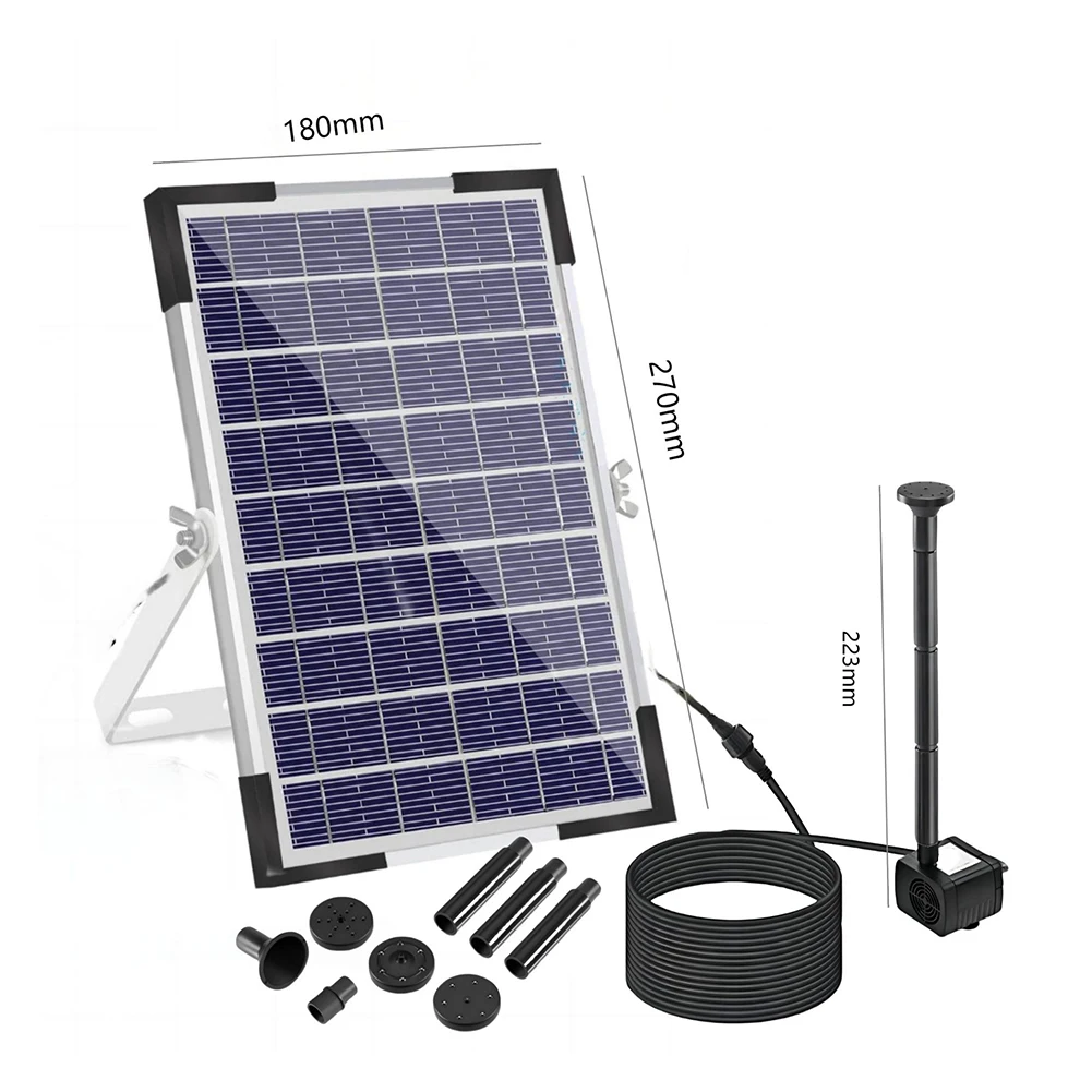 

Комплект: Солнечная панель 9В 5Вт и водяной насос DC 6-12В 190л/ч ​ Солнечный фонтан с водяной трубкой длиной 1 метр и аксессуарами для солнечных систем