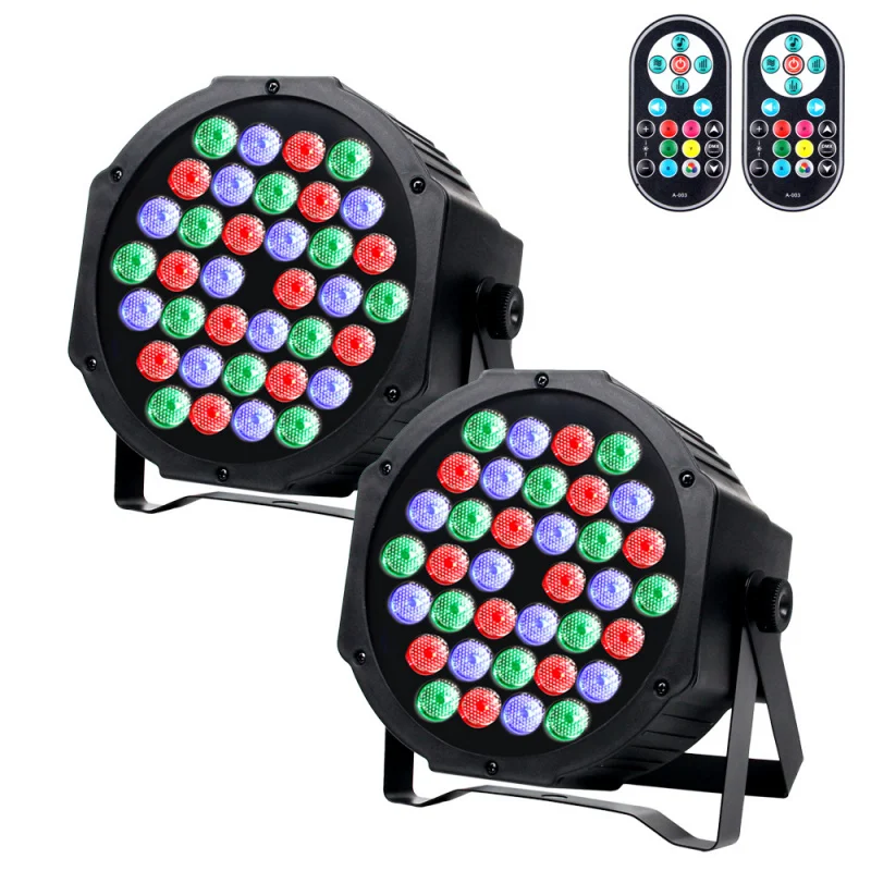 

[2 Pack] 36 LED Par Lights for Bars, Weddings, Performances, Stage Lighting, Sound-Controlled, Color-Changing, Flashing, Multico