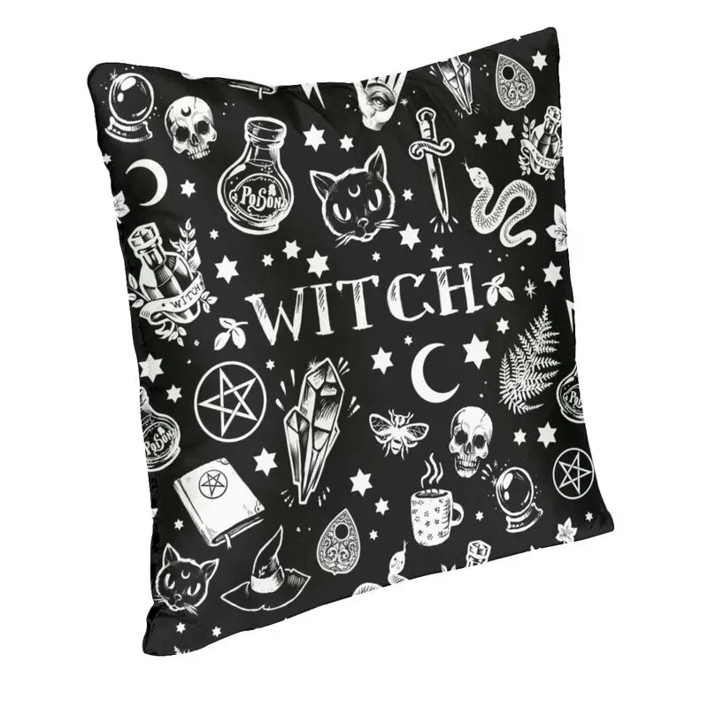 Witch Pattern Throw Pillow Cover Home Decorative Custom Square Halloween Occult Gothic Magic Cushion Cover 45x45cm Pillowcover